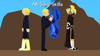 All Sanji Skills in Stickman p2 | One Piece Stick Nodes