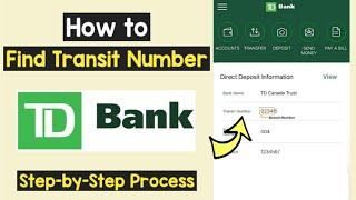 Find Transit Number TD Bank | View TD Branch Code & Routing Number | MICR Number TD Bank