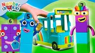 Numberblock Seven's Rainbow Bus Ride | Toy Play & Count | @Numberblocks