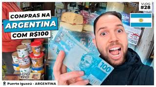 SHOPPING IN ARGENTINA WITH R$100 REAIS |I went to the Puerto Iguazú Argentina Market 