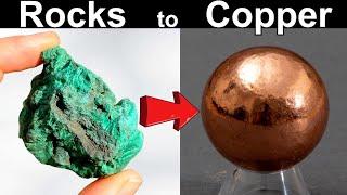 I Turned MALACHITE rocks into PURE COPPER