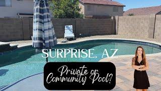 Two Surprise AZ Homes for sale in Marley Park & Mountain Vista - Private or Community pool