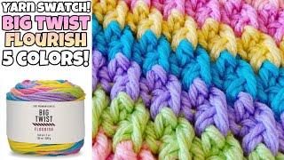 Yarn Swatch Time!!!   Big Twist Flourish Yarn Swatches!  Wash & Dry Tested! #joanns