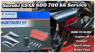 Suzuki GSXR 600 750 K6 K7 Service Guide - Oil change - Coolant - Spark plugs - Brake fluid