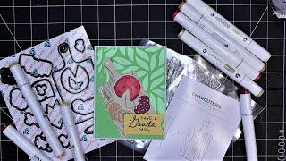 Diamond Press "Charcuterie" Stamps & Dies Review Tutorial! So Cute, Paired w/ Mixed Media Card Base!