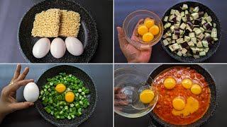 4 Easy and Simple Breakfast Recipe! 10 Minutes Healthy Recipe. Egg Breakfast Ideas.