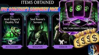 Epic Sorcerer’s Tower Equipment Pack opening....$$$.... | MK Mobile