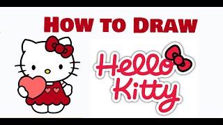 How to Draw HELLO KITTY /  Valentine's Day