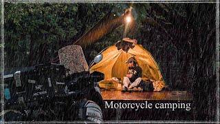 Motor camping wet with fall rain all day ️ / Motorcycle trip