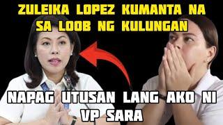 ZULEIKA HINDI KINAYA ANG PRESSURE- NILAGLAG NA SI SARA HABANG NAKA KULONG