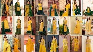 2024 Yellow And green Combination Suit Ideas | Letest Haldi Mahendi Dress Ideas