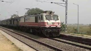 22405 garibrath thrashing 110km/h at maheshi(bihar) towards anand vihar terminal.