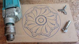 Easy and Beautiful Wood Carving Flower Design With Router Machine Bits