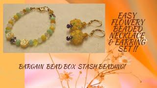 MAKE THIS FLOWERY EARRINGS & BRACELET! BBB BEAD STASH JEWELRY!