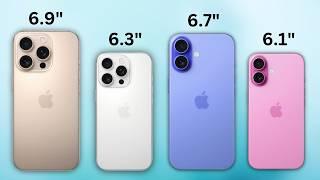 EVERY New iPhone 16 SIZE COMPARISON // DON'T Make A Mistake!