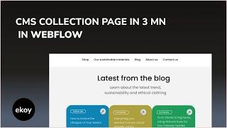 How to create a CMS collection page in webflow