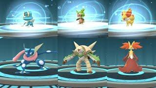 Kalos Starter Evolution of Greninja, Delphox & Chesnaught tested in Go Battle League.