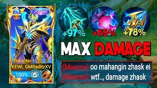 HACK DAMAGE ‼️ FINALLY ZHASK TRUE UNLIMITED DAMAGE BUILD IS BACK!!(MUST TRY) ZHASK BEST BUILD 2024