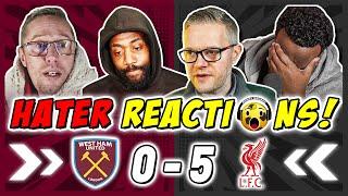 LIVERPOOL RIVALS & HATERS RAGING REACTION TO WEST HAM 0-5 LIVERPOOL | PREMIER LEAGUE FAN REACTIONS