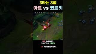 아트 vs 코르키 3타는 3랩 #shrots #lol