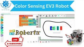 Exploring Color Sensing with EV3 Robot in Open Roberta Lab tutorial | Robotics | online simulator