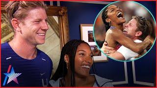 Tara Davis-Woodhall & Hunter Woodhall BEAM Over Viral Paris Olympics Hug