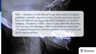 RöFo - Advances in the field of X-rays and medical imaging