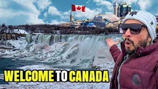 Stunning View Of NIAGARA FALLS In snow ️| US Canada Border | Exlporing Canada Ep.3