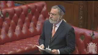 Rabbi Sacks' Maiden Speech in the House of Lords