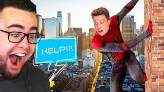 Reacting to SPIDERMAN Fights Crime!! (Parkour)