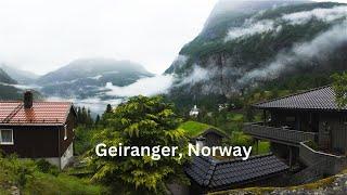 [4K Hazy Walk] Early Morning Walk through Geiranger in Norway - Norway Walks