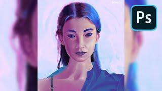 Girl in Blue - Painting Process