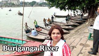 EXPLORING THE BURIGANGA RIVER  BY LAUNCH # DHAKA BANGLADESH.