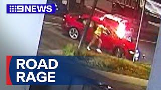 Footage captures shocking road rage attack | 9 News Australia