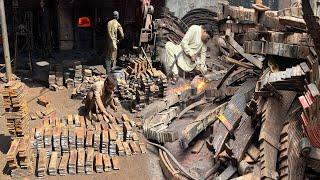 Amazing Process of Making Chaff Cutter Blades from Rusty leaf Spring |How to Make Chaff Cutter Blade