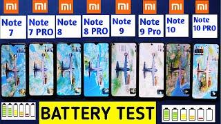 Redmi Note 10 Pro vs Note 10 vs Note 9 Pro vs Note 9 vs Note 8 Pro vs Note 8 |  Battery Drain Test |