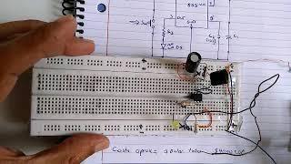 Temporizador sencillo. 555 (Monostable) 1/2 Pruebas, Explicación  desmonte explicativo del circuito.