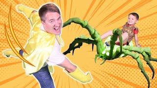 Superheroes vs Zombie Spiders | Brain Breaks by Papa Joel’s English