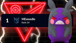 Meweedle hit 3329 ELO and *RANK 1 IN THE WORLD* with Morpeko! | Pokémon GO PvP