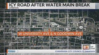 Part of University Ave. down to one lane following water main break