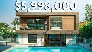 Inside a $5,998,000 Los Angeles Modern SMART HOME with Glass Infinity Edge Pool