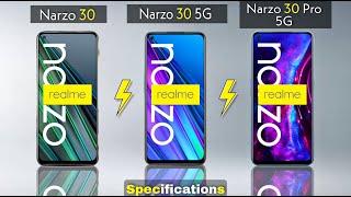 Narzo 30 vs Narzo 30 5G vs Narzo 30 pro 5G Specification