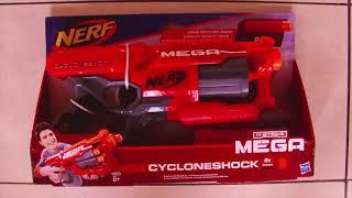 Nerf Hasbro A9353EU6 - MEGA CycloneShock quick fire toy blaster with large darts