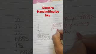 Doctor Handwriting ||amusing Handwriting #shorts