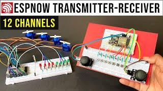 12 Channels ESPNOW Wireless Transmitter Receiver using ESP32 | DIY 