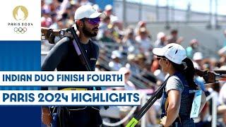 Maheshwari Chauhan-Anant Naruka finish 4th in skeet mixed team bronze match | Paris 2024 highlights