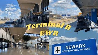 Newark Liberty Int'l Airport (EWR) Terminal B, Departures, Airlines, Domestic & Int'l Arrivals 4K