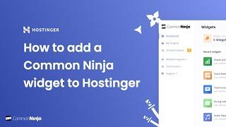 How to add a Common Ninja Widget to Hostinger