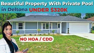 Beautiful Property With Private Pool in Deltona UNDER $320,000 | NO HOA | Marye Caldera