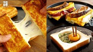 5 Minutes!! 3 Amazing Quick Toast Recipes! Pour Eggs on Bread! Perfect Breakfast!